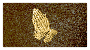 DSC700 516 GD SH BR Gold Praying Hands Shimmer Brown Background